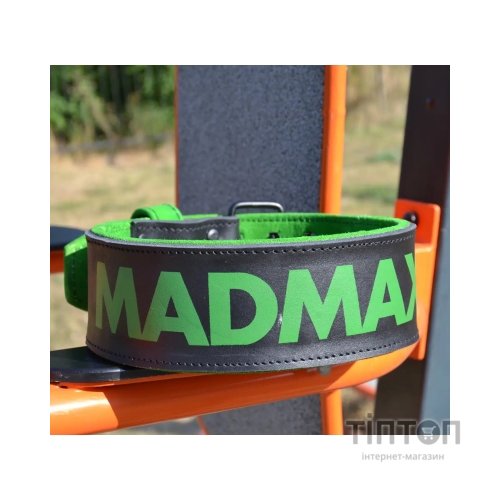 Атлетичний пояс MadMax MFB-302 Quick Release Belt шкіряний Black/Green M (MFB-302_M)
