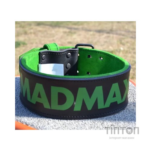 Атлетичний пояс MadMax MFB-302 Quick Release Belt шкіряний Black/Green M (MFB-302_M)