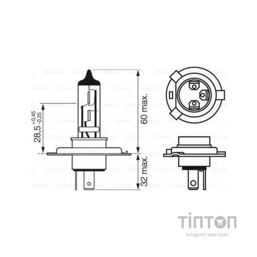 Автолампа Bosch галогенова 60/55W (1 987 302 041)