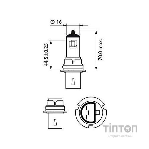 Автолампа Philips галогенова 65/45W (9004C1)