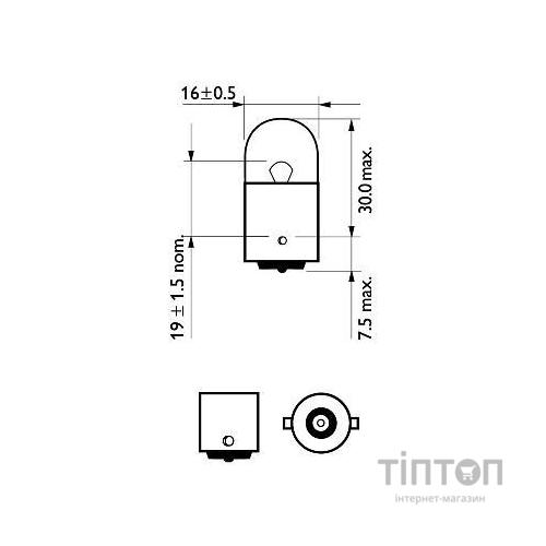 Автолампа Philips 10W (12814 CP)
