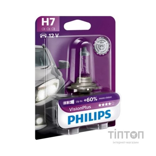 Автолампа Philips 12972VPB1 H7 Vision Plus 12V 55W (2363)