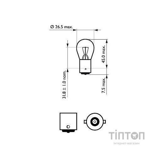 Автолампа Philips 21W (12498 LLECO CP)