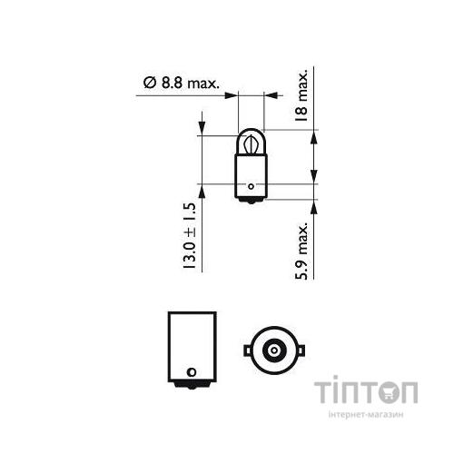 Автолампа Philips 2W (12913 CP)