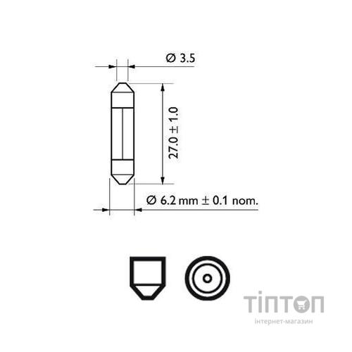 Автолампа Philips 3W (12818 CP)
