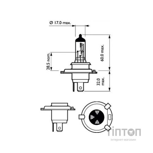 Автолампа Philips галогенова 60/55W (12342 LLECO C1)