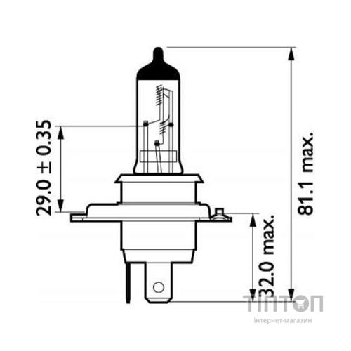 Автолампа Philips галогенова 75/70W (13342 MDBV S2)