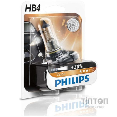 Автолампа PHILIPS HB4 Vision, 3200K, 1шт (9006PRB1)