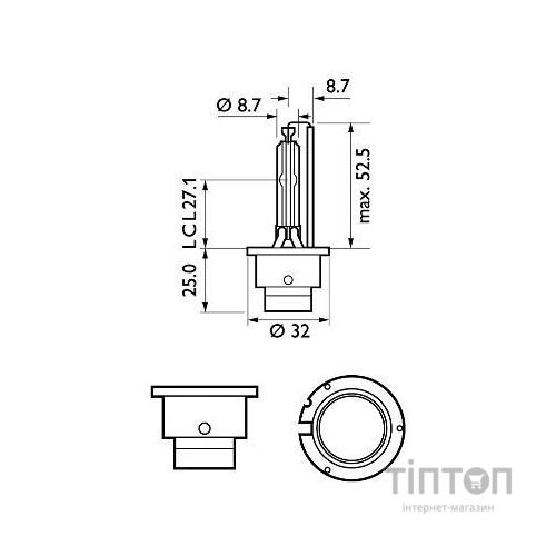 Автолампа Philips ксенонова (85122 WHV2 C1)