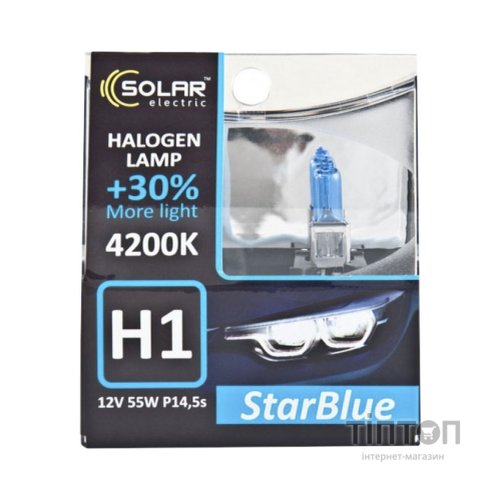 Автолампа SOLAR H1 12V 55W P14,5s StarBlue 4200K (1241S2)