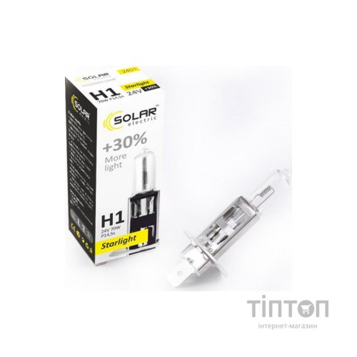 Автолампа SOLAR H1 24V 70W P14.5s Starlight+30 (2401)
