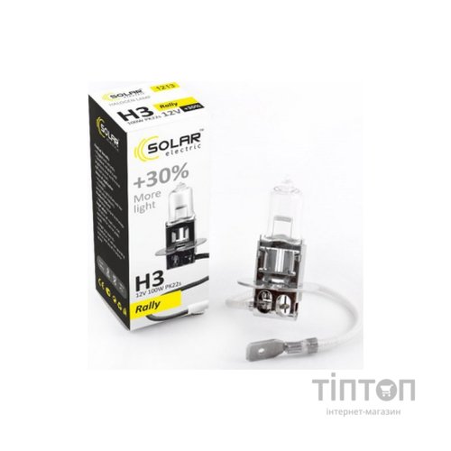 Автолампа SOLAR H3 12V 100W PK22s Starlight+30 (1213)