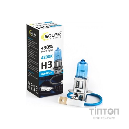 Автолампа SOLAR H3 12V 55W PK22s StarBlue 4200K (1243)
