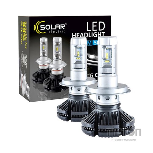 Автолампа SOLAR H4 12/24V 6000Lm 50W ZES Chip (8804)