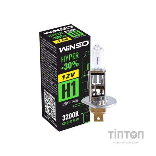Автолампа WINSO H1 HYPER +30 55W P14.5s (712100)