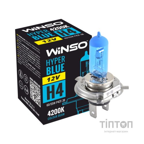 Автолампа WINSO H4 HYPER BLUE 4200K 60/55W (712440)