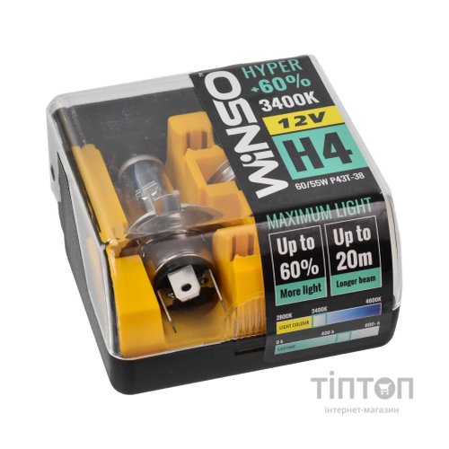 Автолампа WINSO H4 HYPER +60 60/55W (712430)