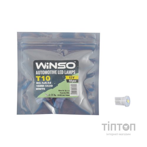 Автолампа WINSO SMD T10 W2.1x9.5d 1LED 5630 white (127290)
