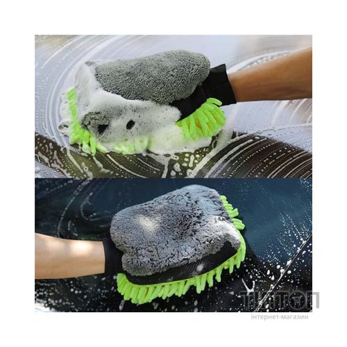 Автомобільна серветка ColorWay Рукавичка з мікрофібри для миття та полірування автомобіля, двостороння (CW-2417)