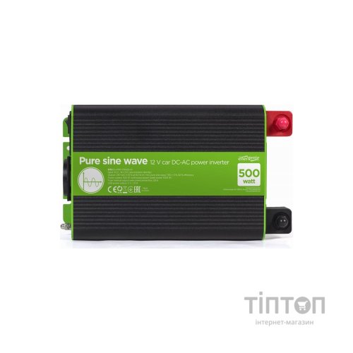 Автомобільний інвертор 12V/230V 500W (1000W peak power) чиста синусоїда EnerGenie (EG-PWC-PS500-01)