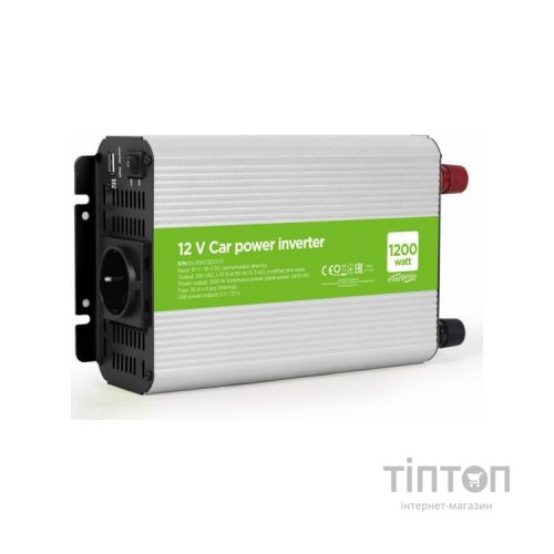 Автомобільний інвертор EnerGenie 12V/220V 1200 Вт (EG-PWC1200-01)
