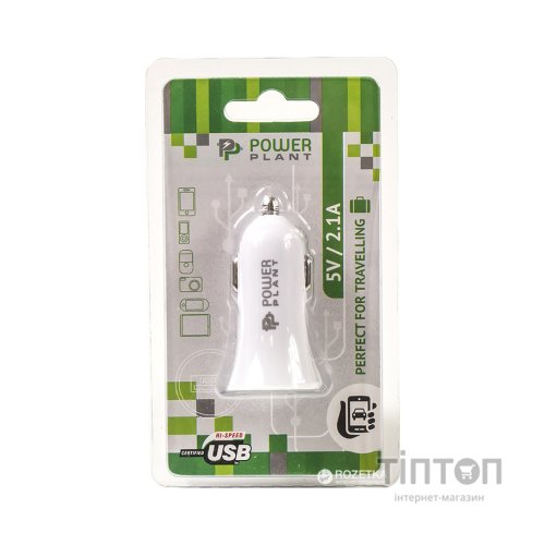 Автомобільний зарядний пристрій PowerPlant 1*USB, A 2.1 (DV00DV5037)