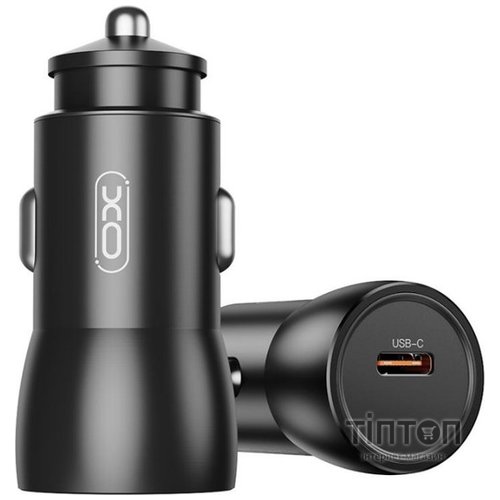 Автомобільний зарядний пристрій XO CC57 25W Metal Car Charger Type-C PD Black