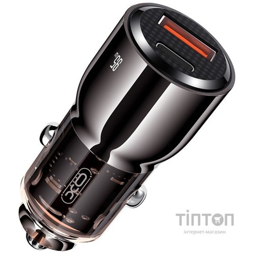 Автомобільний зарядний пристрій XO CC58 95W Car Charger Type-C PD 65W + USB-A 30W (Gray)