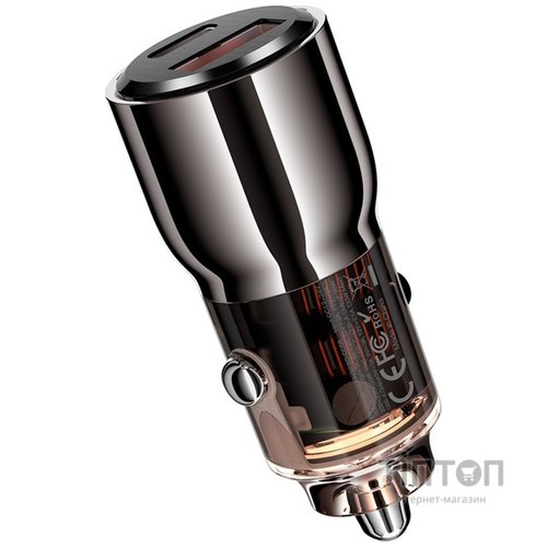 Автомобільний зарядний пристрій XO CC58 95W Car Charger Type-C PD 65W + USB-A 30W (Gray)