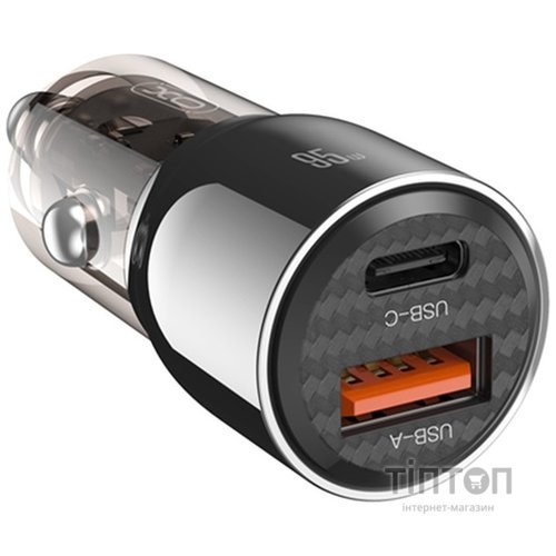 Автомобільний зарядний пристрій XO CC58 95W Car Charger Type-C PD 65W + USB-A 30W (Gray)
