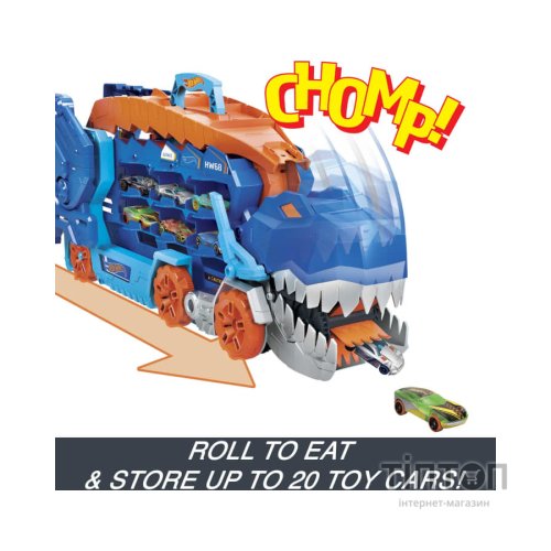 Автотрек Hot Wheels Мега-транспортер Неймовірний Ті-Рекс (HNG50)