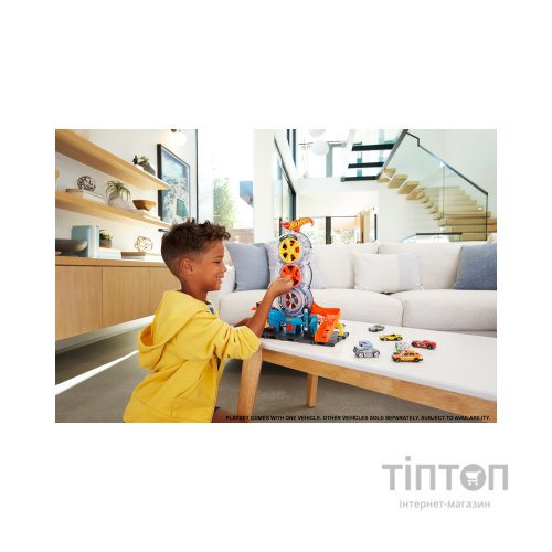 Автотрек Hot Wheels Пригоди та трюки в шиномонтажній (HDP02)