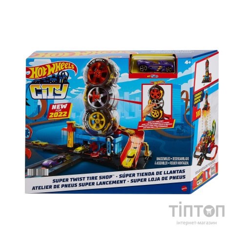 Автотрек Hot Wheels Пригоди та трюки в шиномонтажній (HDP02)