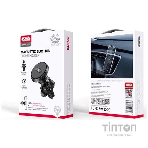Автотримач XO C122 Air Vent Car Holder Round Magnetic Bracket Black