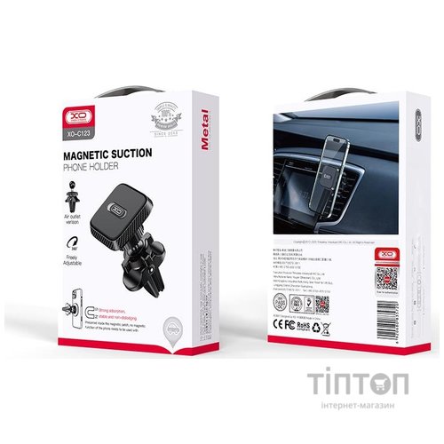 Автотримач XO C123 Air Vent Car Holder Square Magnetic Bracket Black