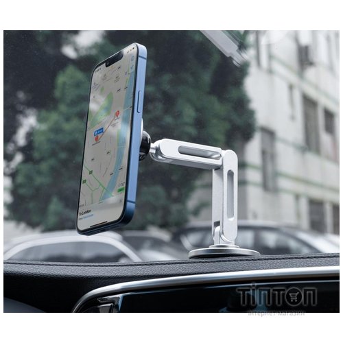 Автотримач XO C148 Universal Magnetic metal 360° rotating Holder Silver