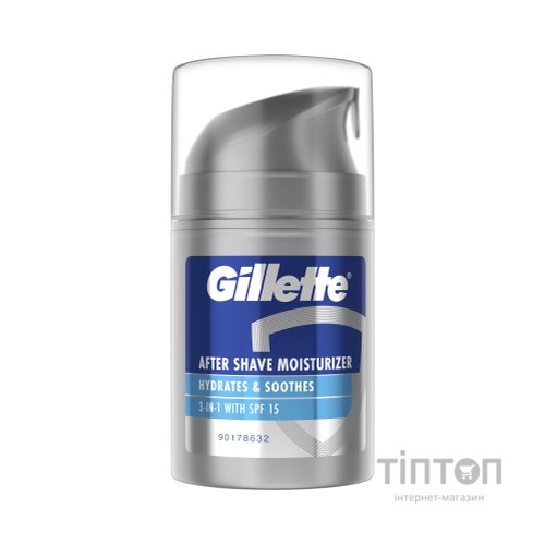 Бальзам після гоління Gillette 3 in 1 Hydrates & Soothes SPF+15 50 мл (8001090303929)