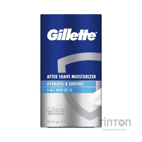 Бальзам після гоління Gillette 3 in 1 Hydrates & Soothes SPF+15 50 мл (8001090303929)