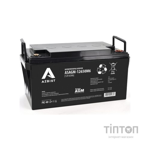 Батарея до ДБЖ AZBIST 12V 65 Ah Super AGM (ASAGM-12650M6)