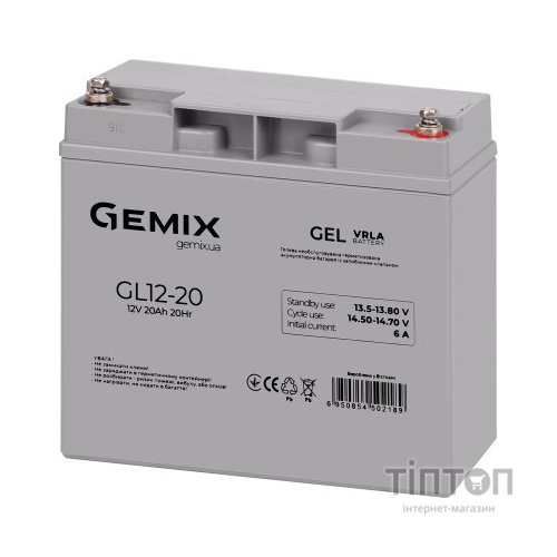 Батарея до ДБЖ Gemix GL 12V 20Ah (GL12-20 gel)