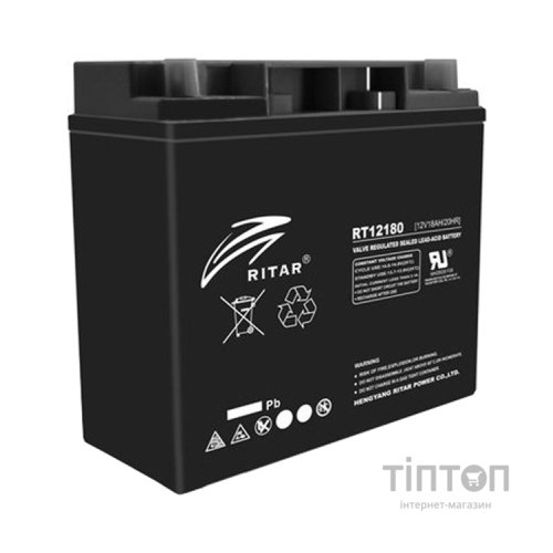 Батарея до ДБЖ Ritar AGM RT12180B, 12V-18Ah, Black (RT12180B)