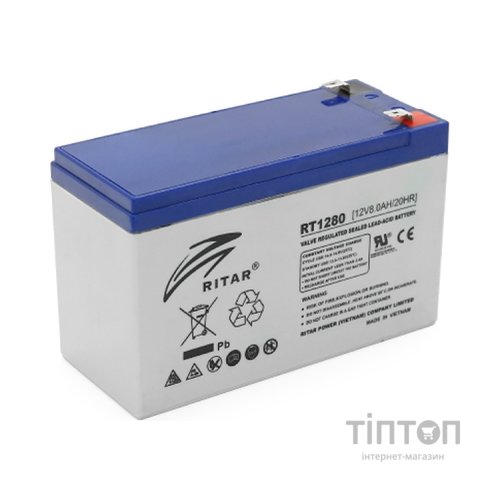Батарея до ДБЖ Ritar RT1280, 12V 8.0Ah (RT1280 Q12)