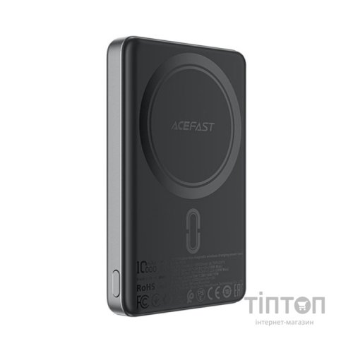 Батарея універсальна Acefast Magnetic Wireless 10000mAh 20W PD, QC/3.0, QI 15W, M12 Black (6974316283393)