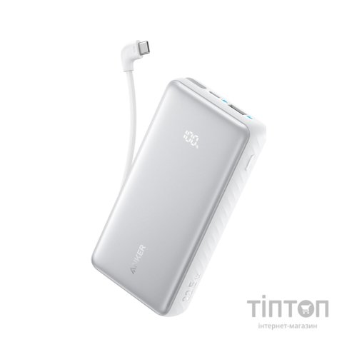 Батарея універсальна Anker 10000mAh 22.5W Built-In USB-C Cable White (A110DH21)