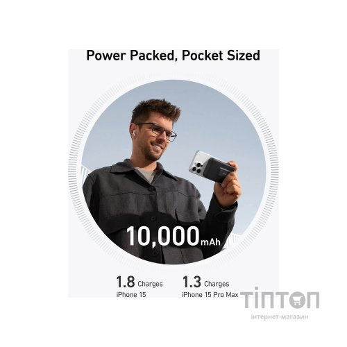 Батарея універсальна Anker 10000mAh MagGo Qi2/15W + USB-C PD 27W Black (A1654G11)