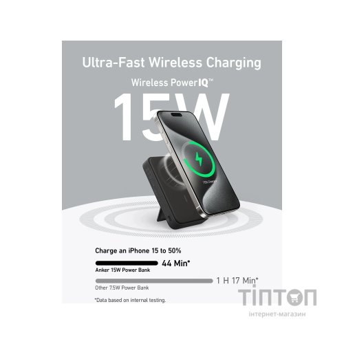 Батарея універсальна Anker 10000mAh MagGo Qi2/15W + USB-C PD 27W Black (A1654G11)