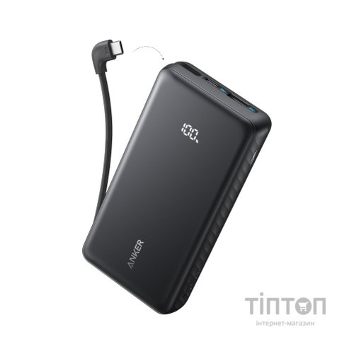 Батарея універсальна Anker 20000mAh 22.5W Built-In USB-C Cable Black (A110EH11)