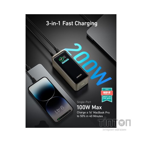 Батарея універсальна Anker 20000mAh Prime 200W PD Black (A1336011)