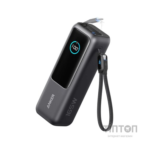 Батарея універсальна Anker 25000mAh, 165W, PD/3/0, QC/3/0, Built-In Double USB-C Cables, black (A1695H11)