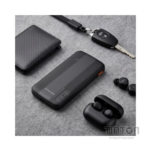 Батарея універсальна AWEI 10000mAh P20K, 12W, Black (6954284009744)